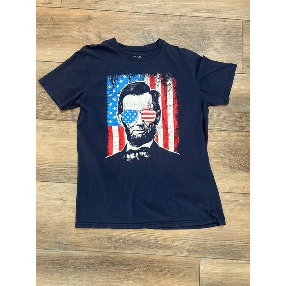 Patriotic Abraham Lincoln Tshirt Adult Size Large Fourth of July Red White Blue - Picture 1 of 7